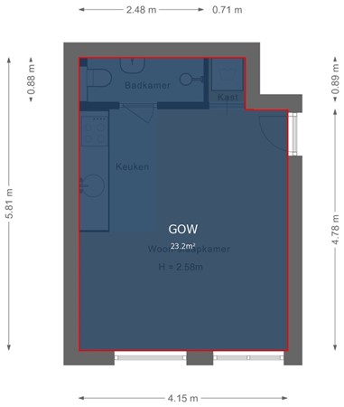 Floorplan - Cornelis Houtmanstraat 15, 3572 LT Utrecht